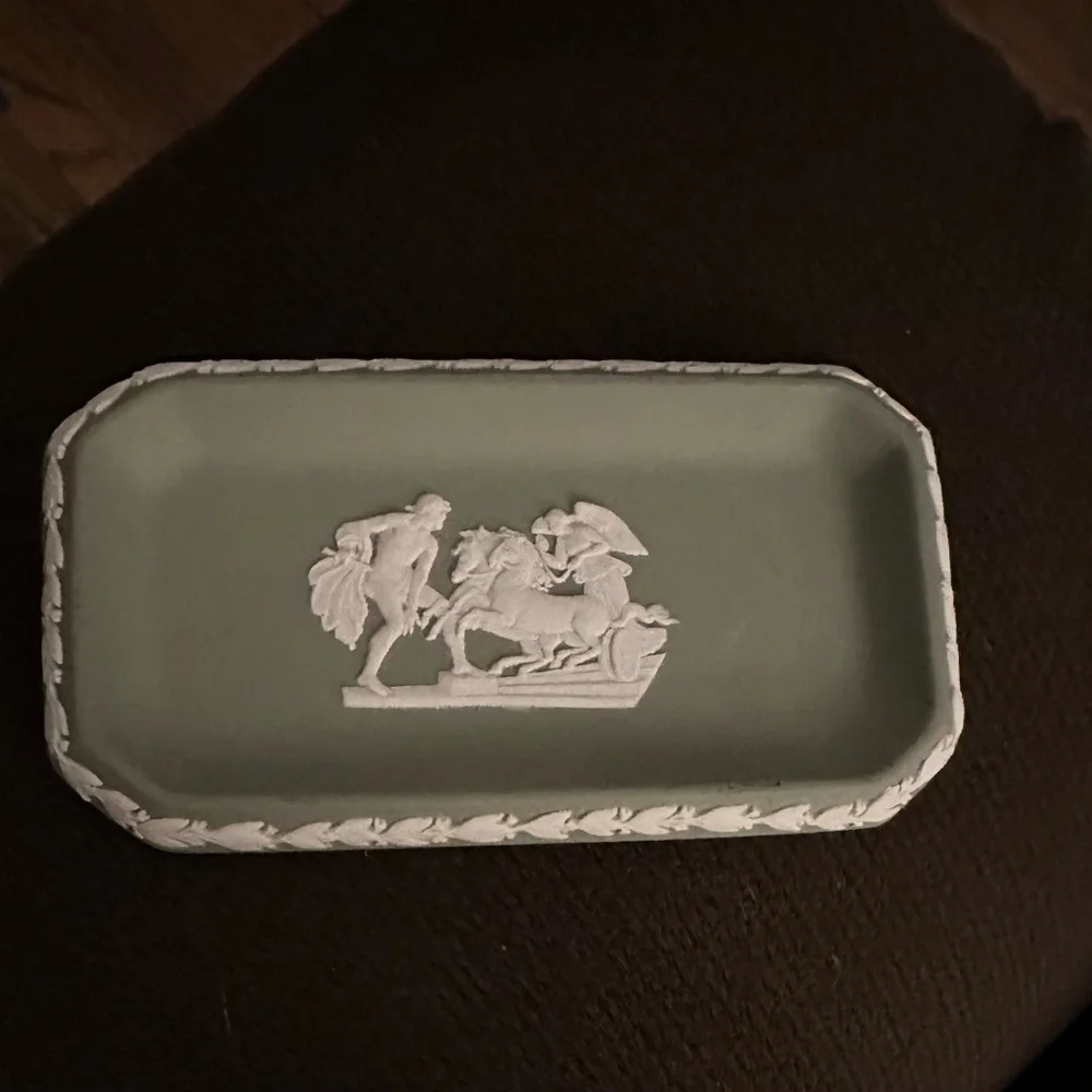 Wedgewood Jasperwear Trinket Tray in Sage -1960s Vintage